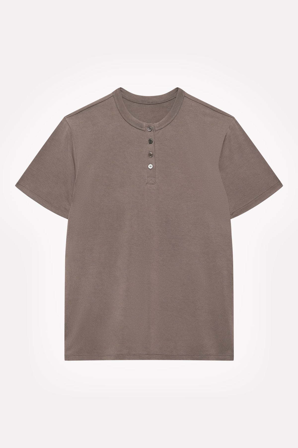 Cutch-Dyed Modal Shell-Button Tee in naturally dyed fabric by AGA Nature