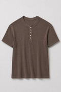 Cutch Dyed Cotton Modal Waffle Henley T-Shirt