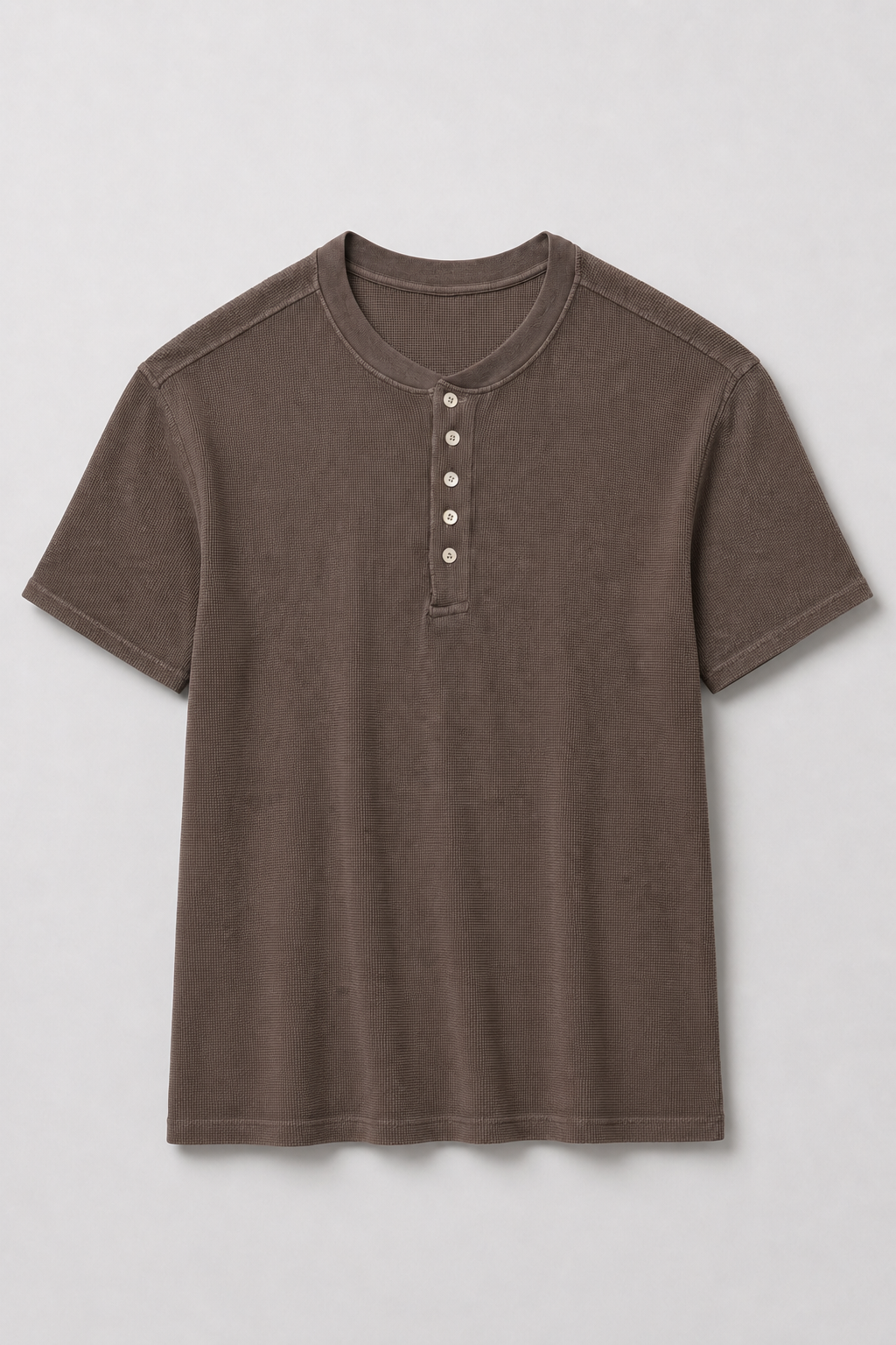 Cutch Dyed Cotton Modal Waffle Henley T-Shirt