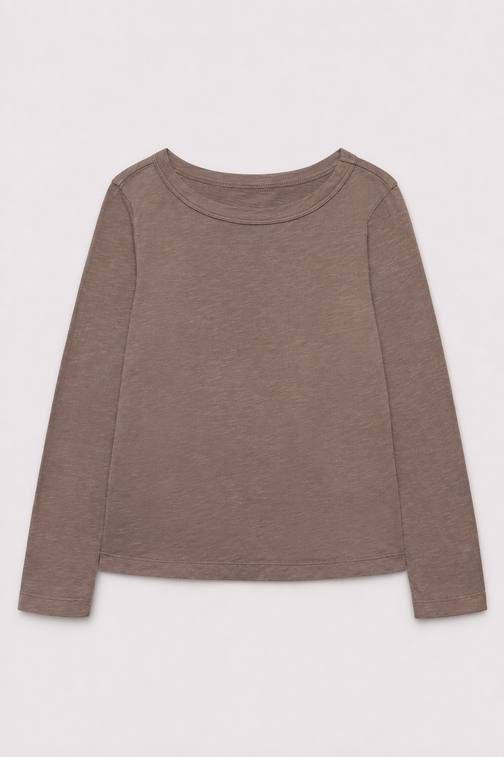 Cutch Dyed Cotton Slub Long Sleeve Crew Neck Tee