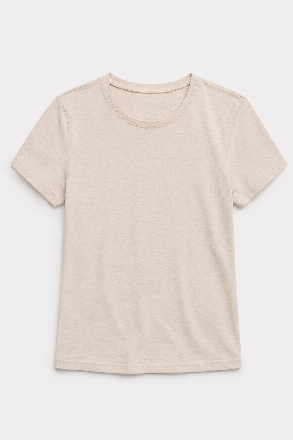 Walnut Dyed Cotton Slub Short Sleeve Crew Neck Tee