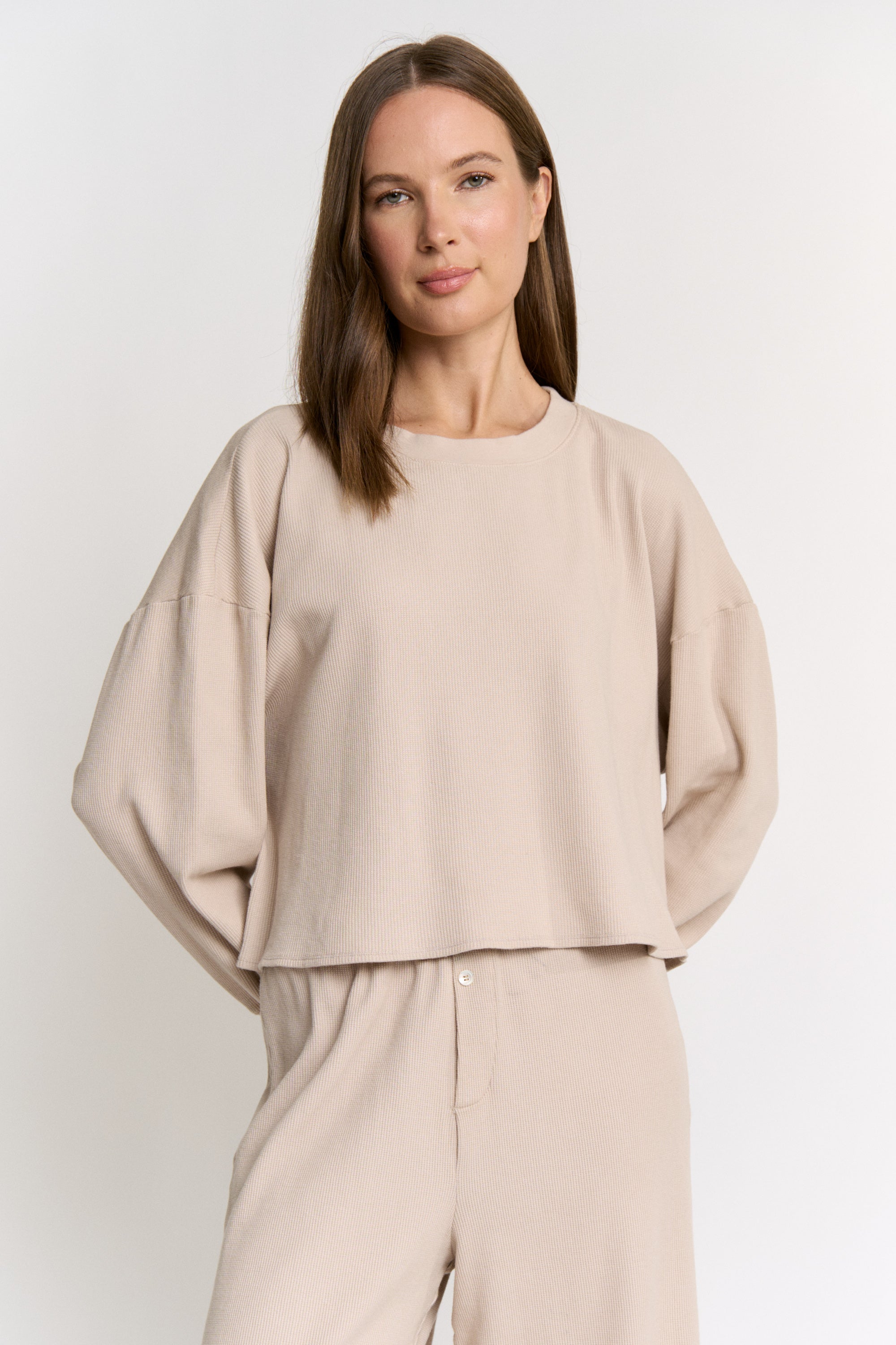 Walnut Hull Dyed Cotton Modal Waffle Top