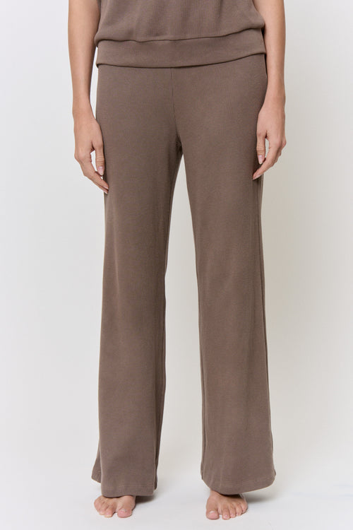 Cutch Dyed Cotton Modal Waffle Wide Leg Pants
