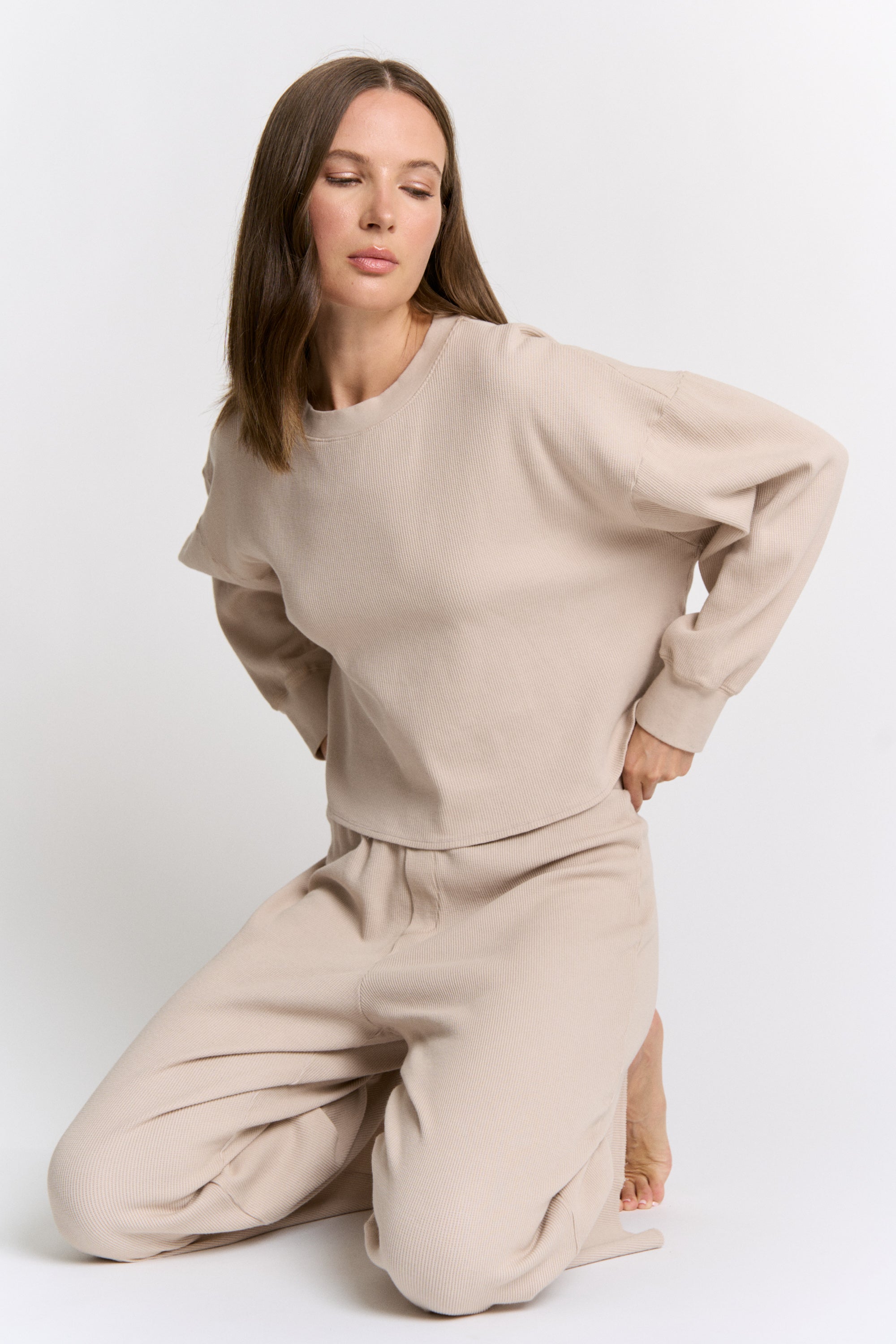 Walnut Hull Dyed Cotton Modal Waffle Top