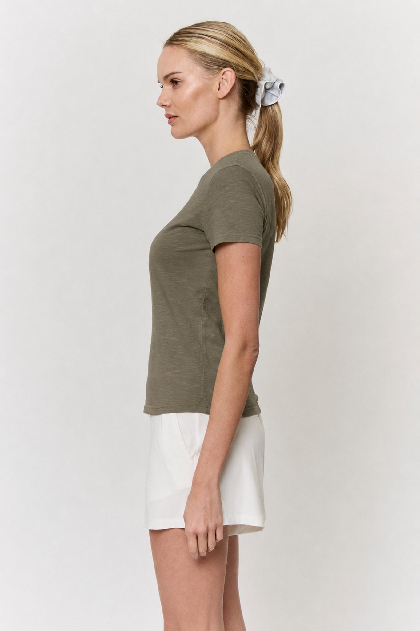 Marigold Dyed Cotton Short Sleeve Crew Neck Tee