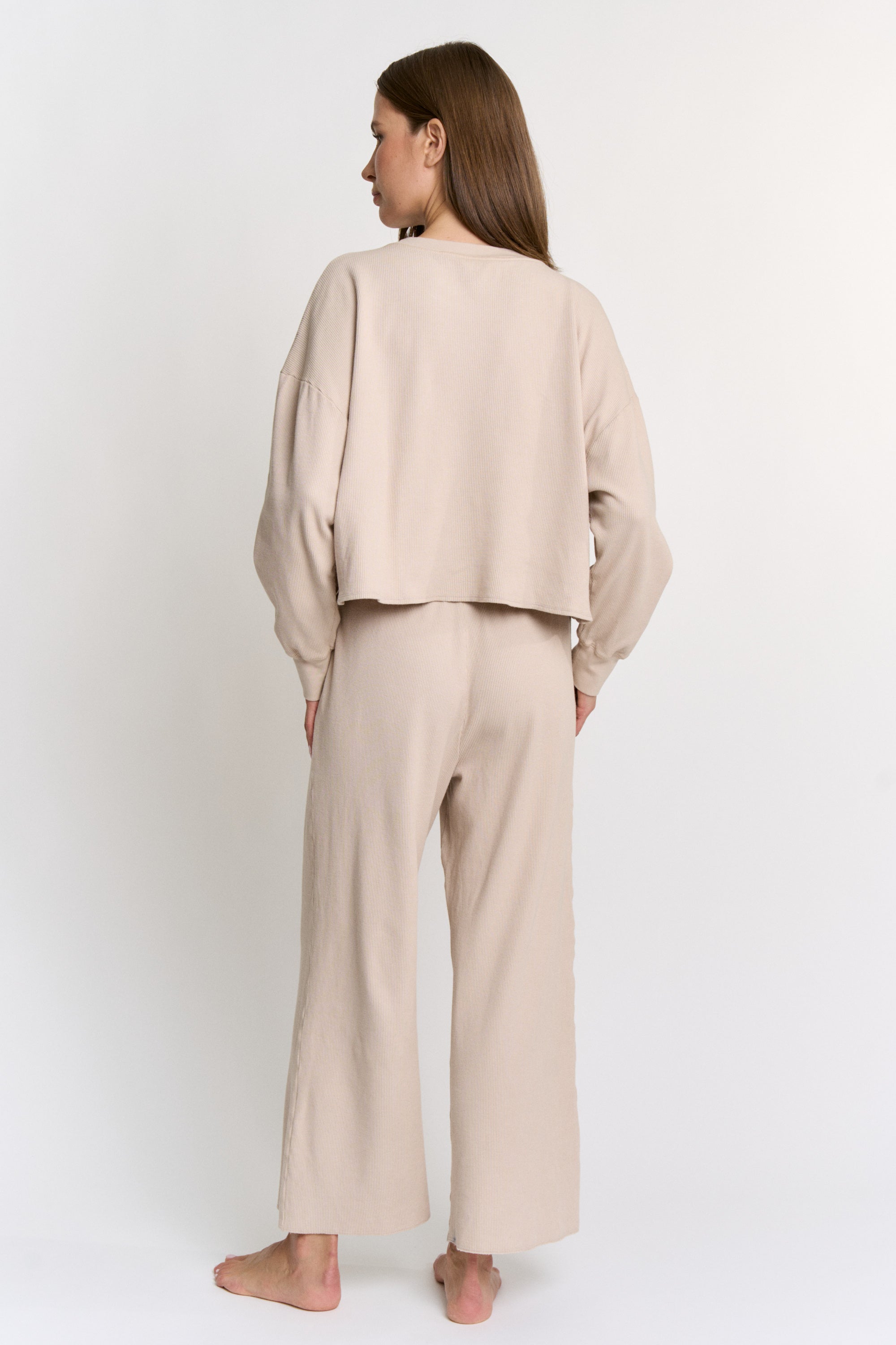 Walnut Hull Dyed Cotton Modal Wide Leg Pants