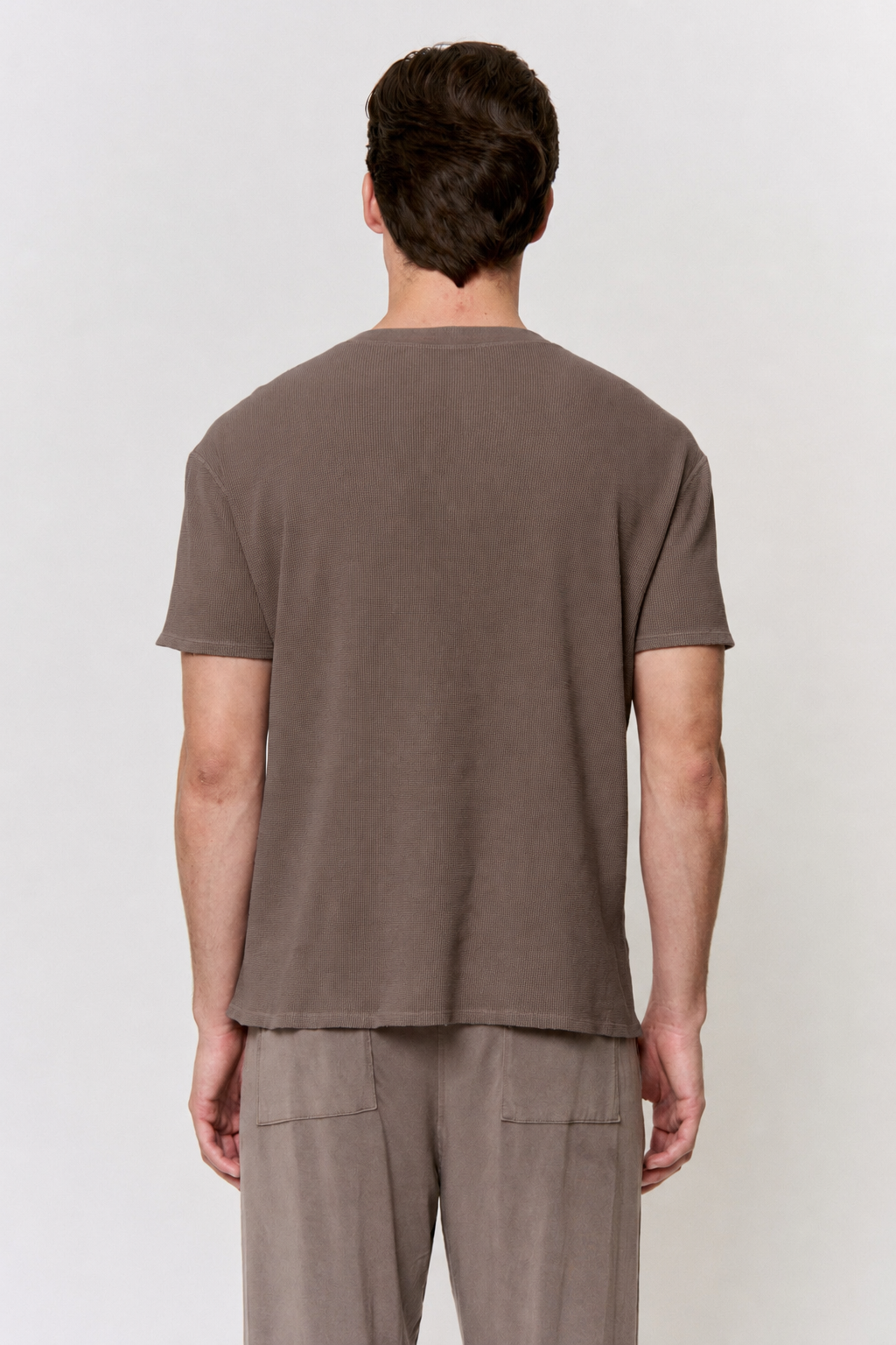 Cutch Dyed Cotton Modal Waffle Henley T-Shirt