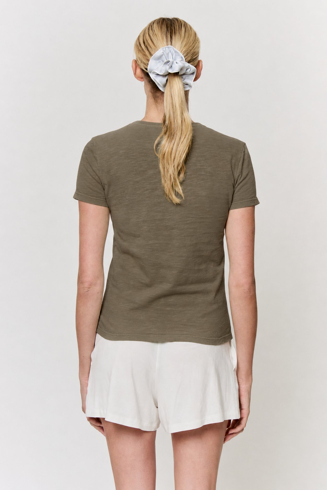 Marigold Dyed Cotton Short Sleeve Crew Neck Tee