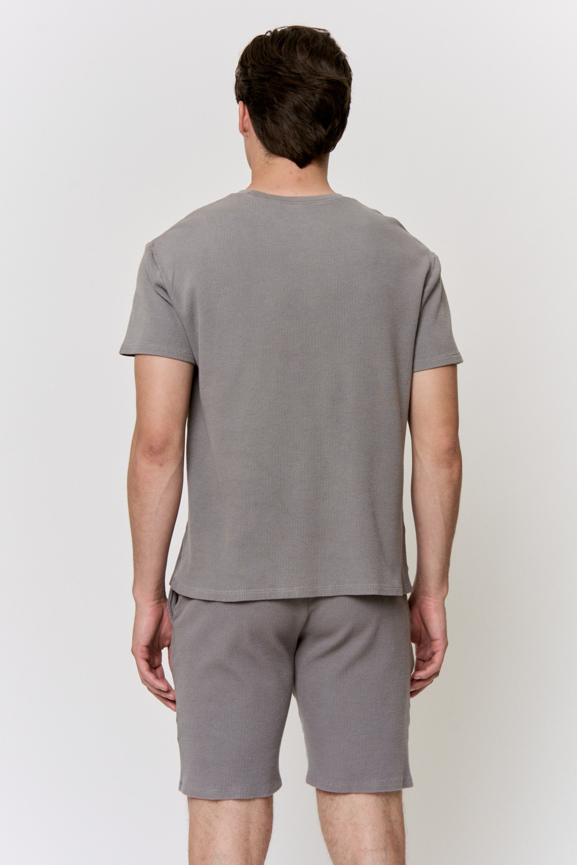 Myrobalan Dyed Cotton-Modal Waffle Pocket T-Shirt