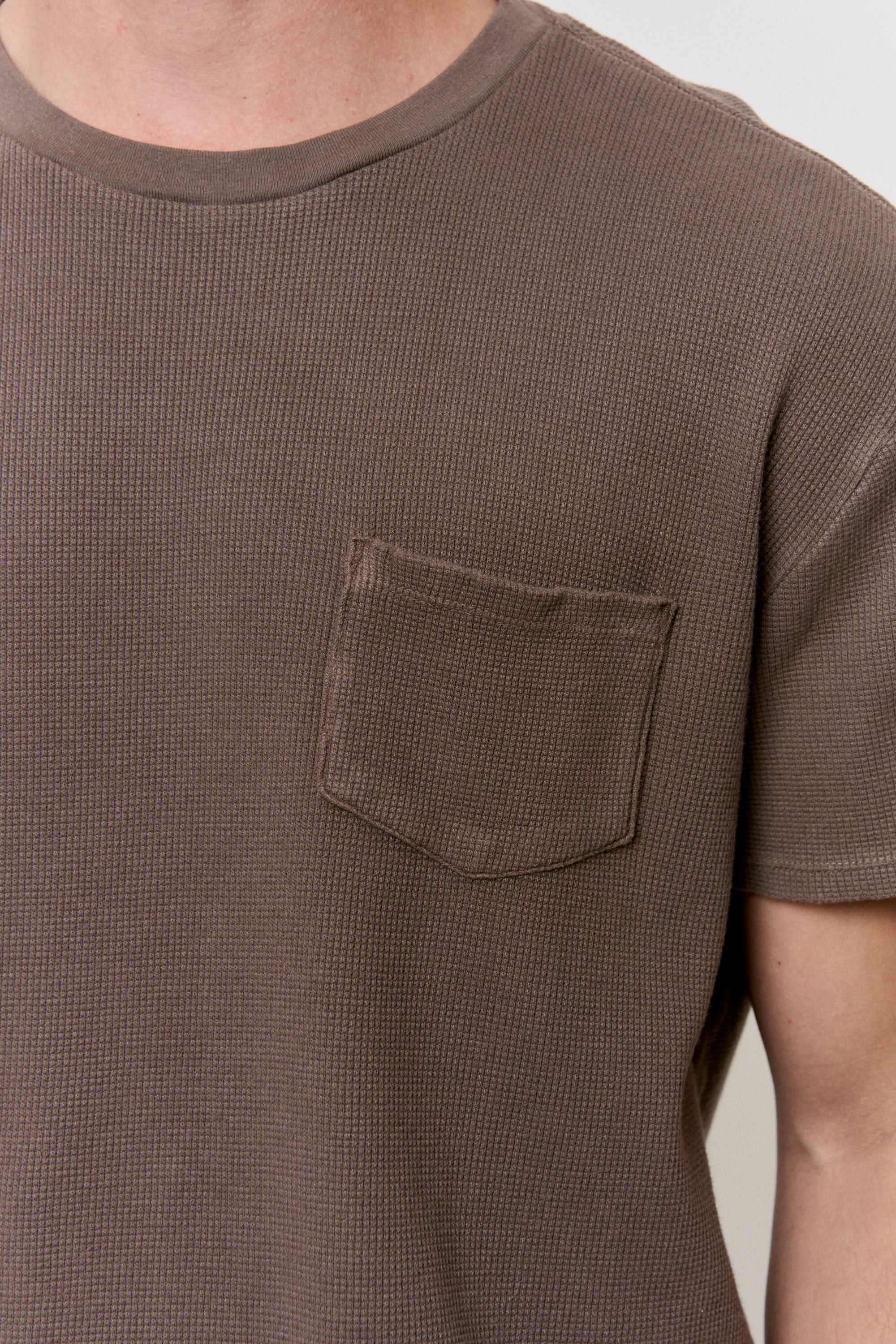 Cutch-Dyed Cotton-Modal Waffle Pocket T-Shirt