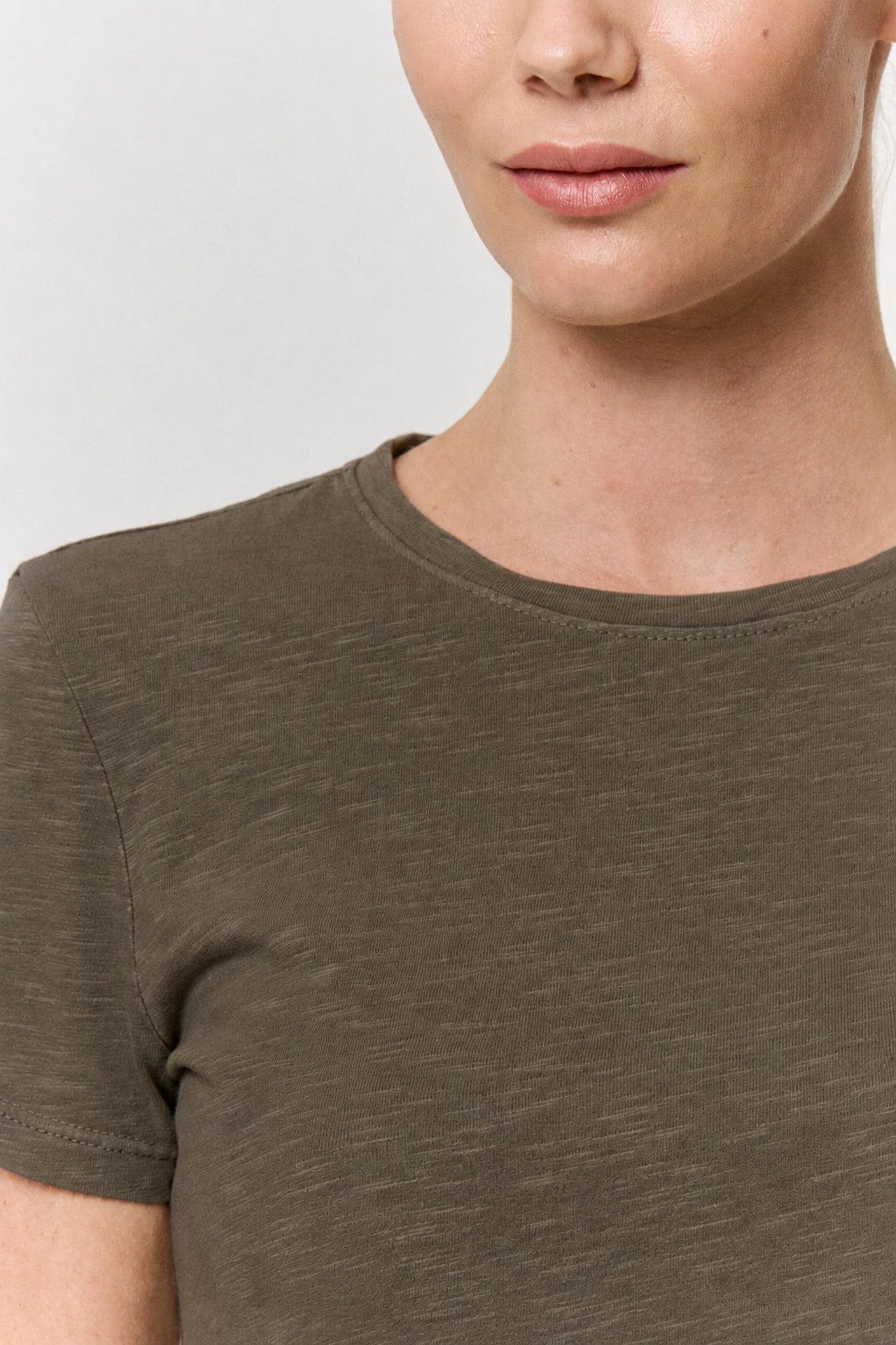 Marigold Dyed Cotton Short Sleeve Crew Neck Tee