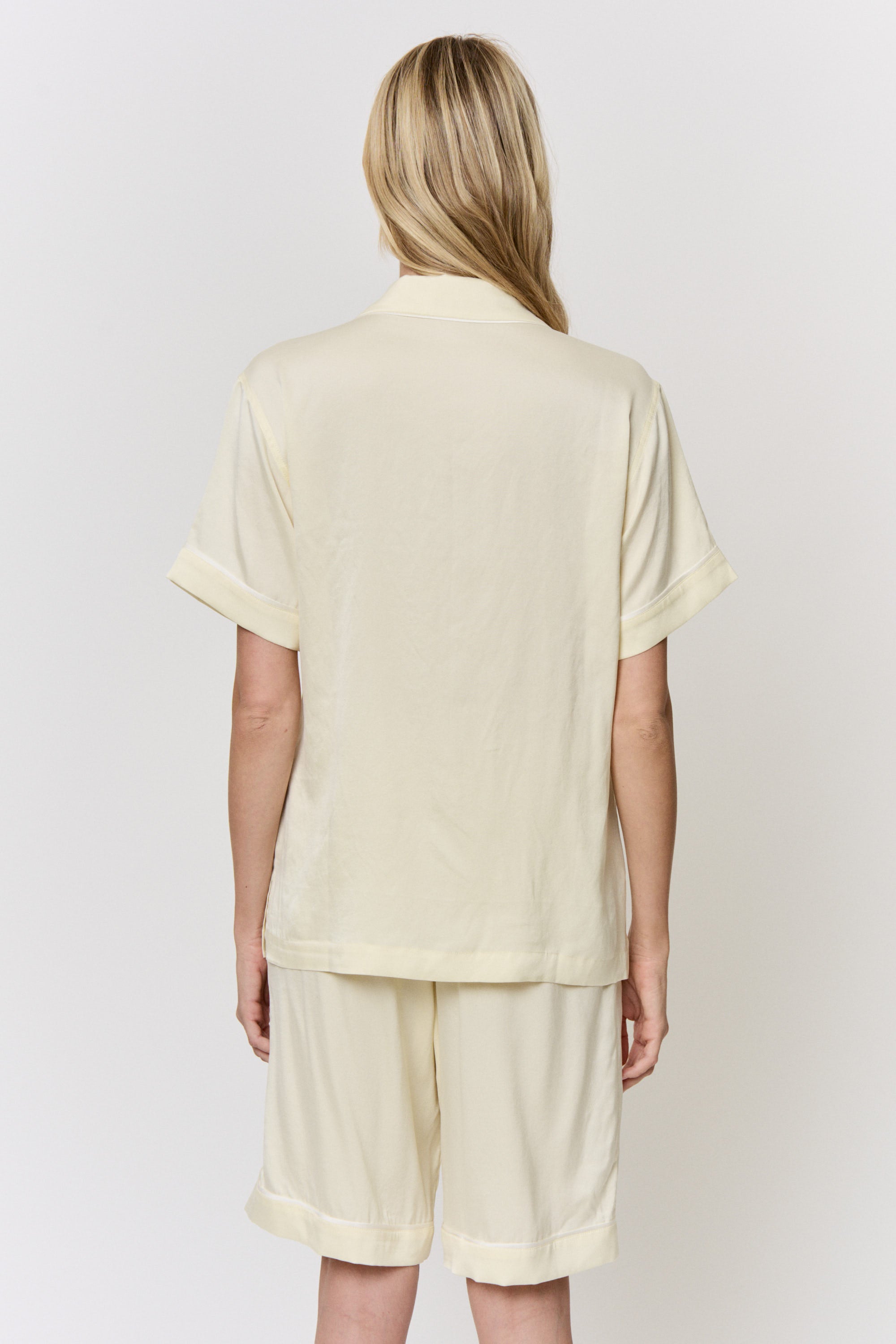 Red Onion-Dyed Silk Piped Pajama Set in naturally dyed fabric by AGA Nature
