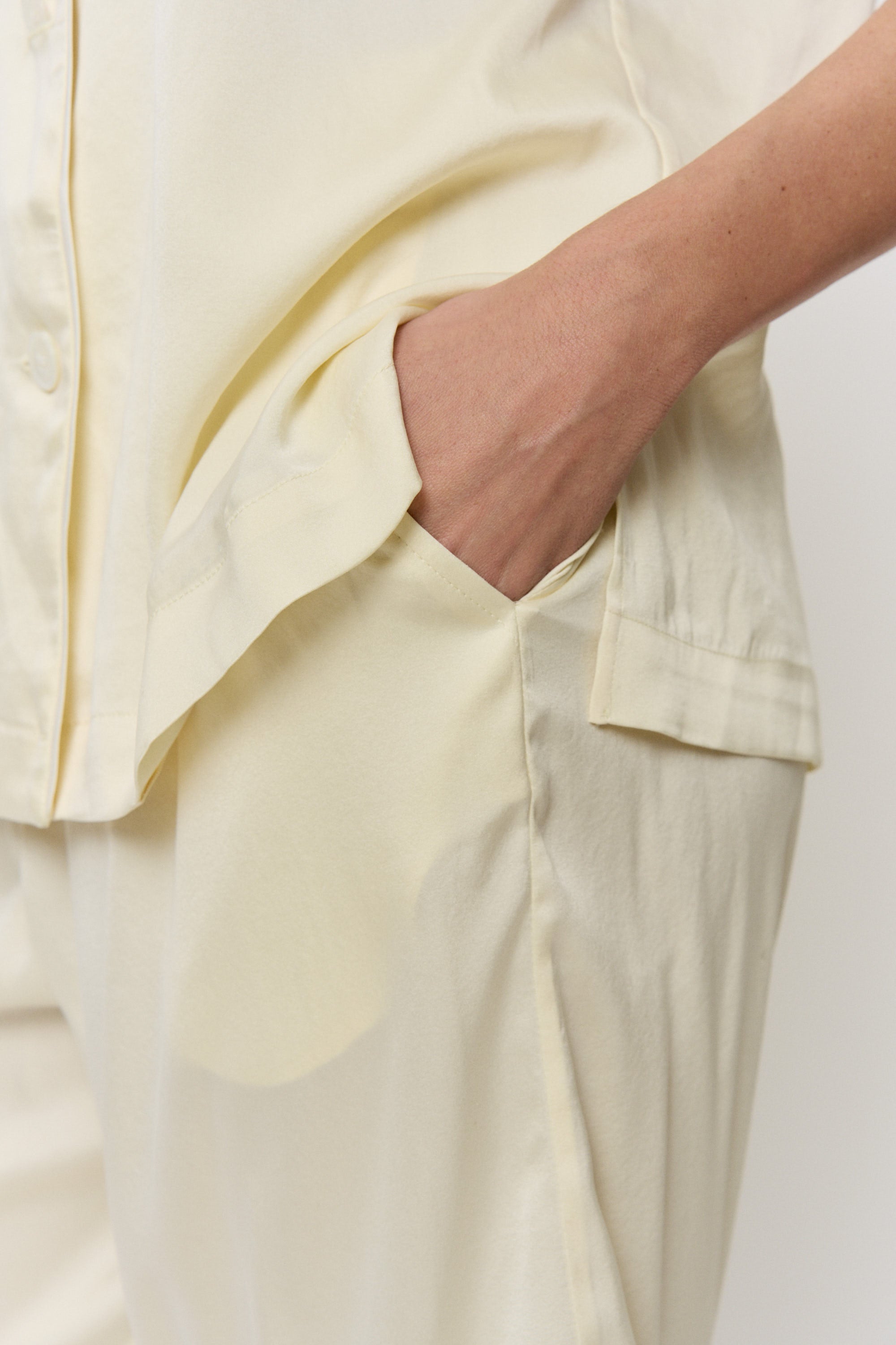 Red Onion-Dyed Silk Piped Pajama Set in naturally dyed fabric by AGA Nature