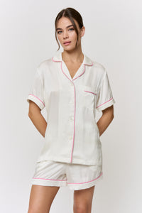 Undyed Amelie Silk Pajama Set in naturally dyed fabric by AGA Nature