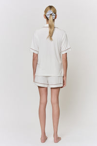 Undyed Modal Piped-Short Pajama Set in naturally dyed fabric by AGA Nature