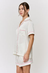 Undyed Amelie Silk Pajama Set in naturally dyed fabric by AGA Nature