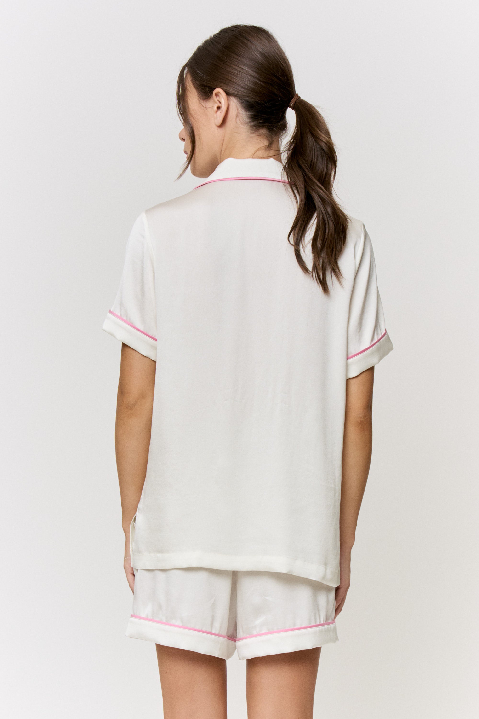 Undyed Amelie Silk Pajama Set in naturally dyed fabric by AGA Nature