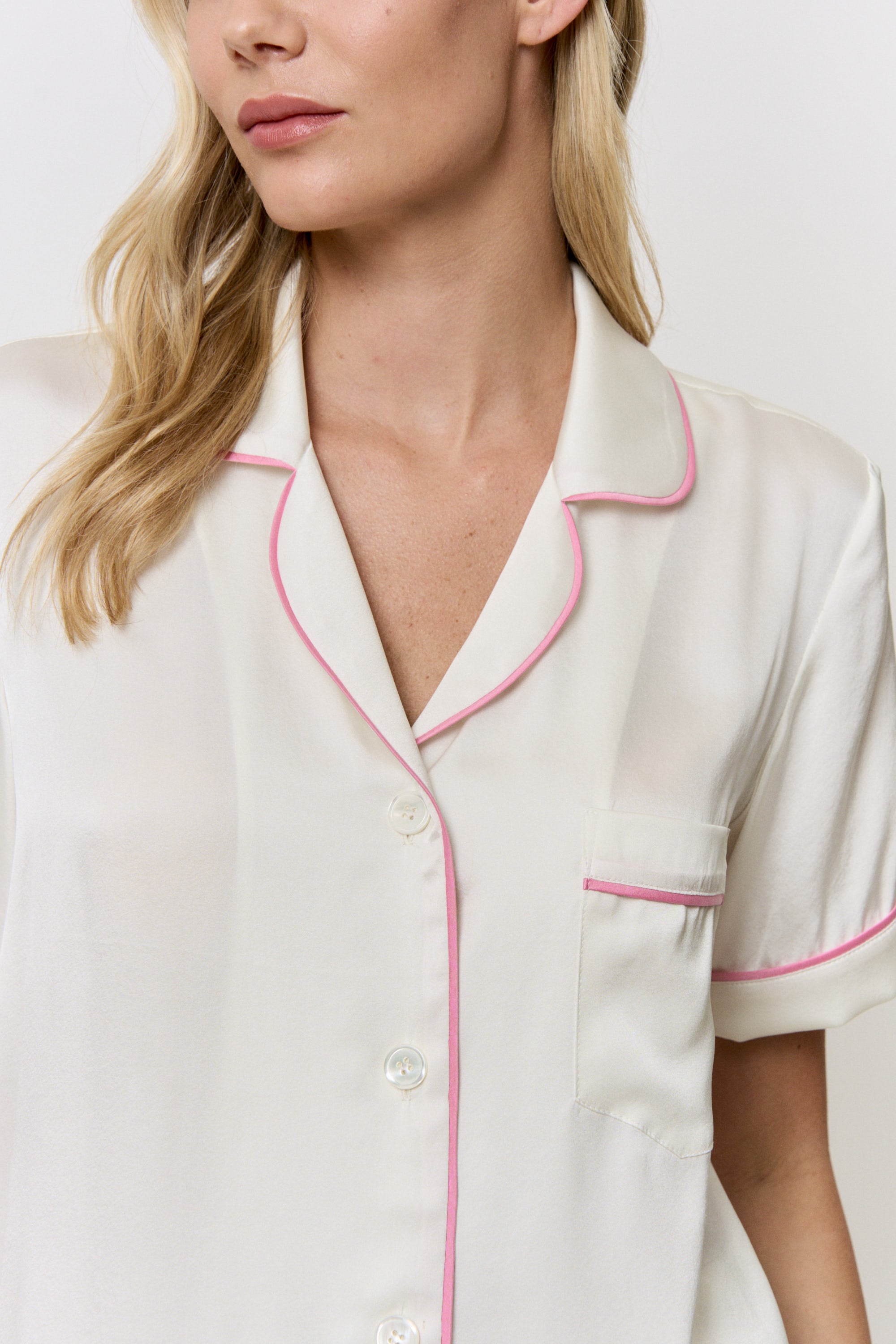 Undyed Amelie Silk Pajama Set in naturally dyed fabric by AGA Nature