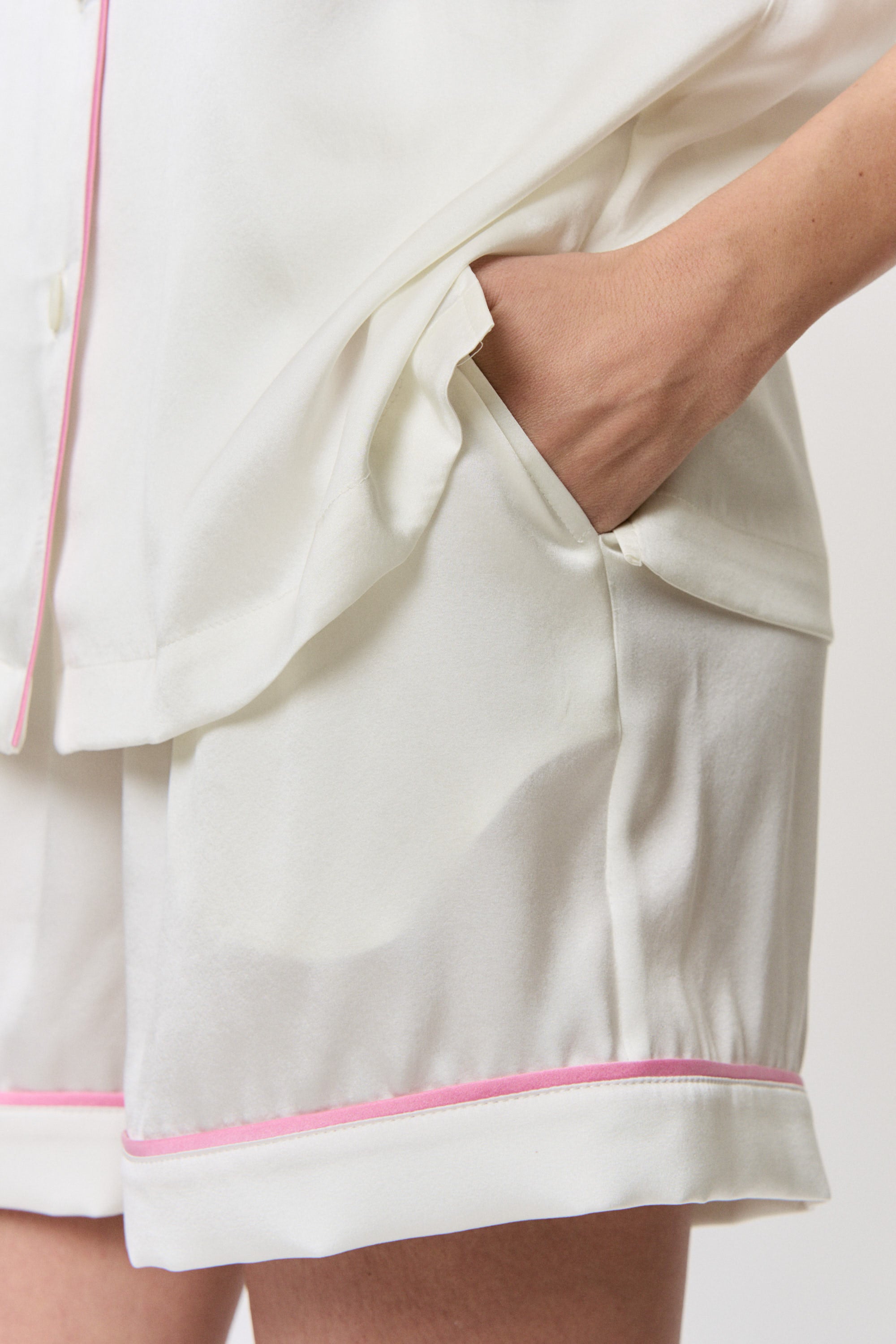 Undyed Amelie Silk Pajama Set in naturally dyed fabric by AGA Nature