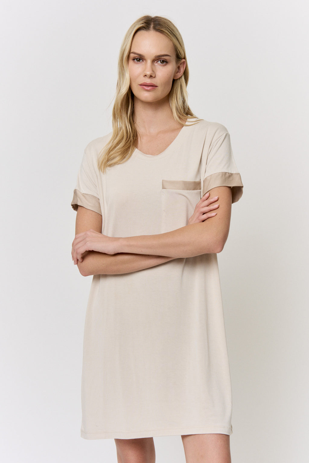 Walnut-Dyed Modal Lounge-Dress