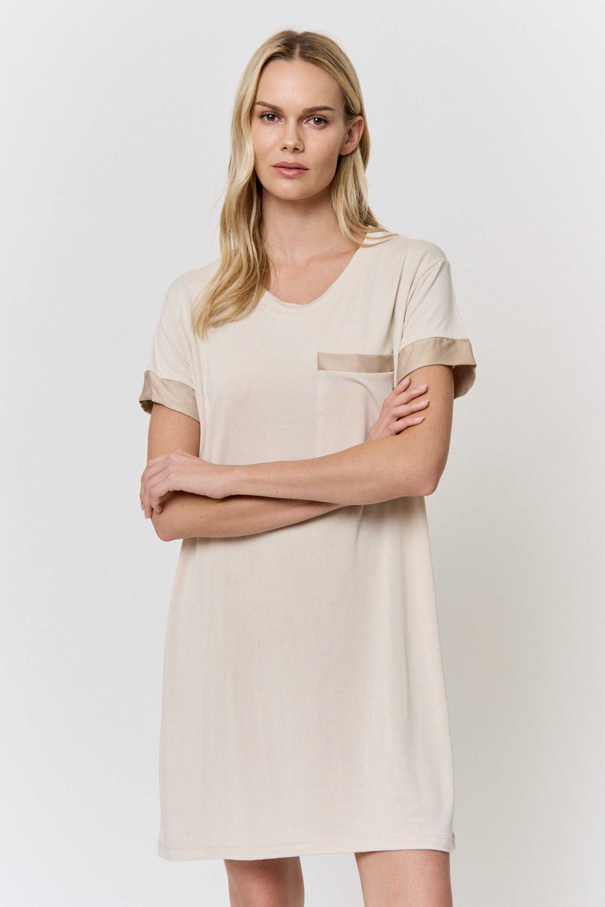 Walnut-Dyed Modal Lounge-Dress