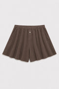 Cutch-Dyed Waffle Flared Shorts