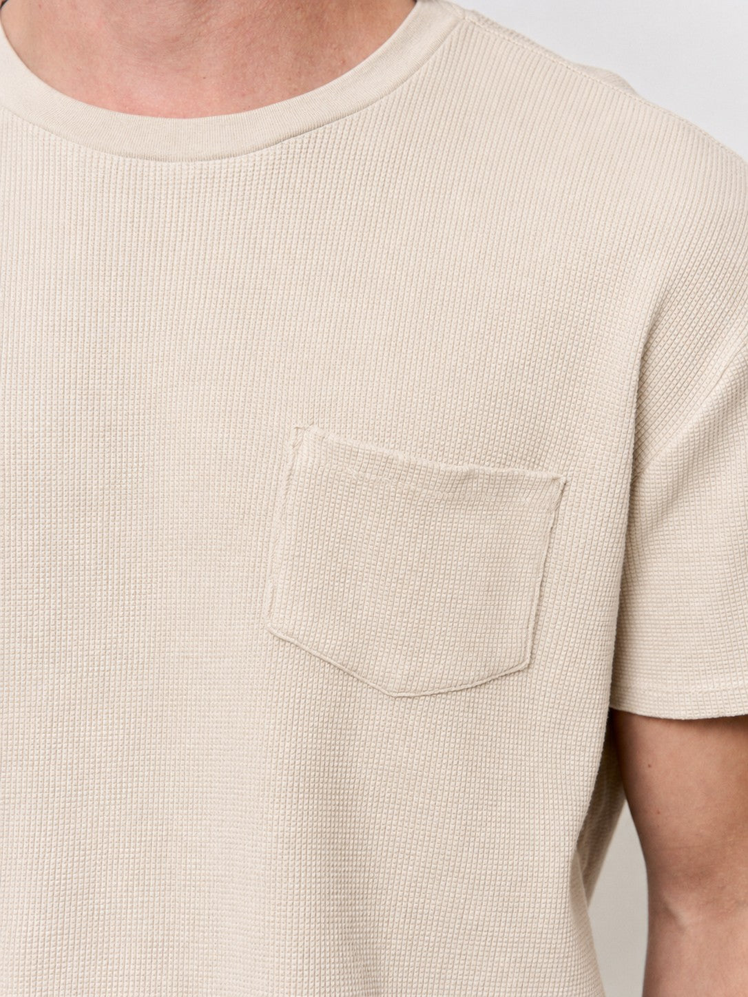 Walnut-Dyed Waffle Pocket-Tee