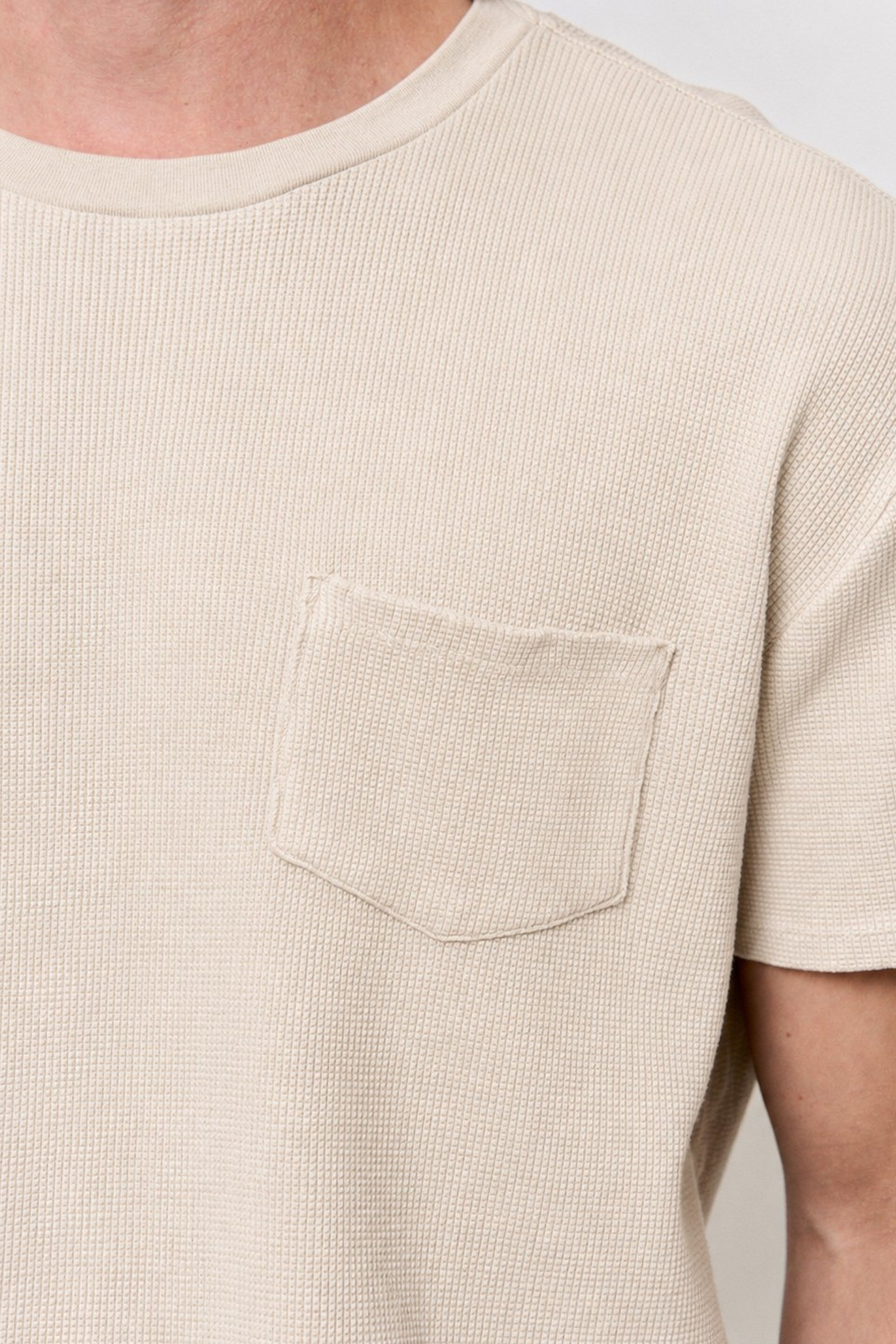 Walnut-Dyed Waffle Pocket-Tee in naturally dyed fabric by AGA Nature