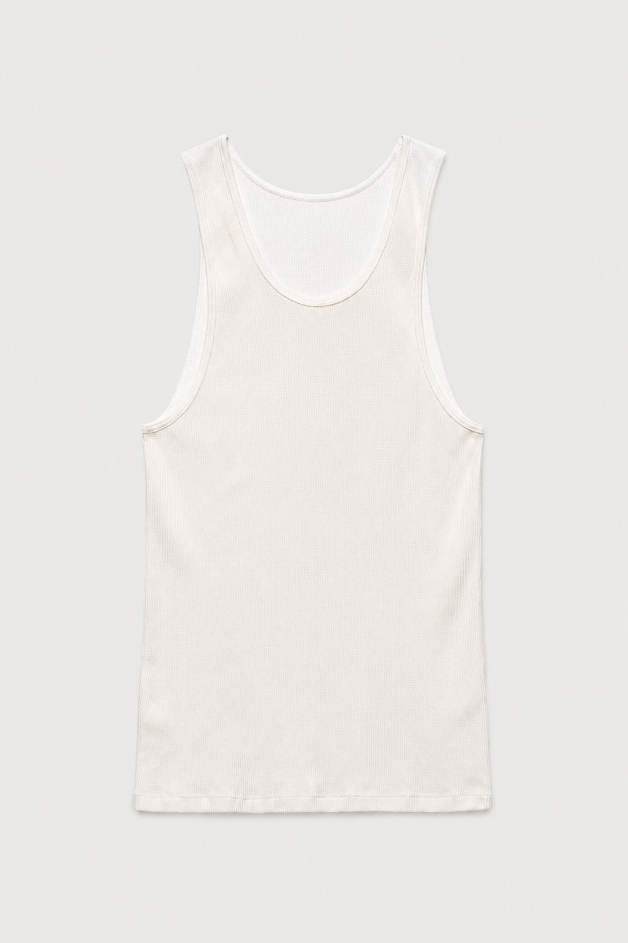 Undyed Waffle Tank-Top in naturally dyed fabric by AGA Nature