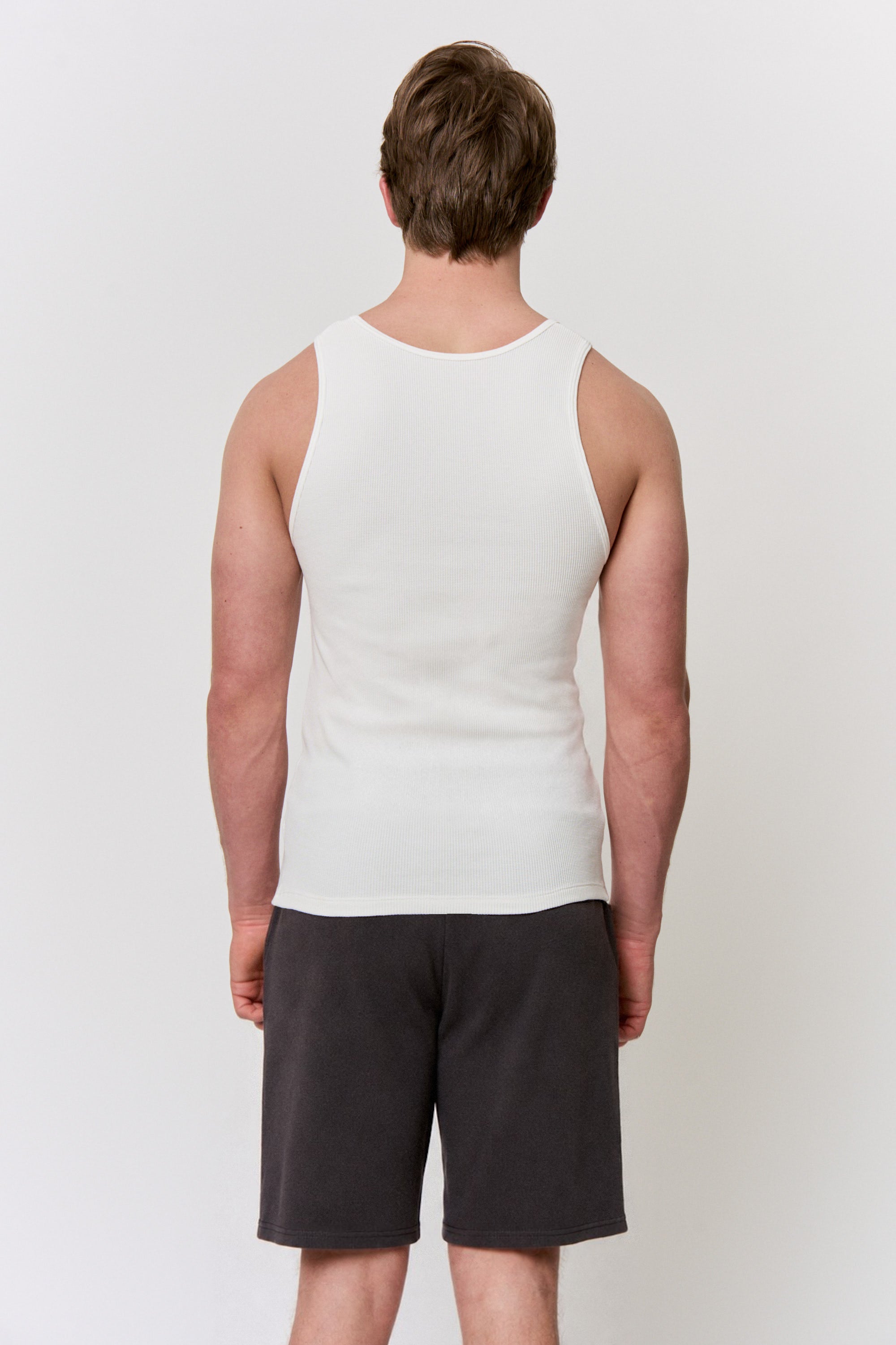 Undyed Waffle Tank-Top in naturally dyed fabric by AGA Nature