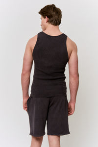 Myrobalan-Dyed Waffle Tank-Top in naturally dyed fabric by AGA Nature