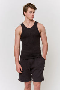 Myrobalan-Dyed Waffle Tank-Top in naturally dyed fabric by AGA Nature