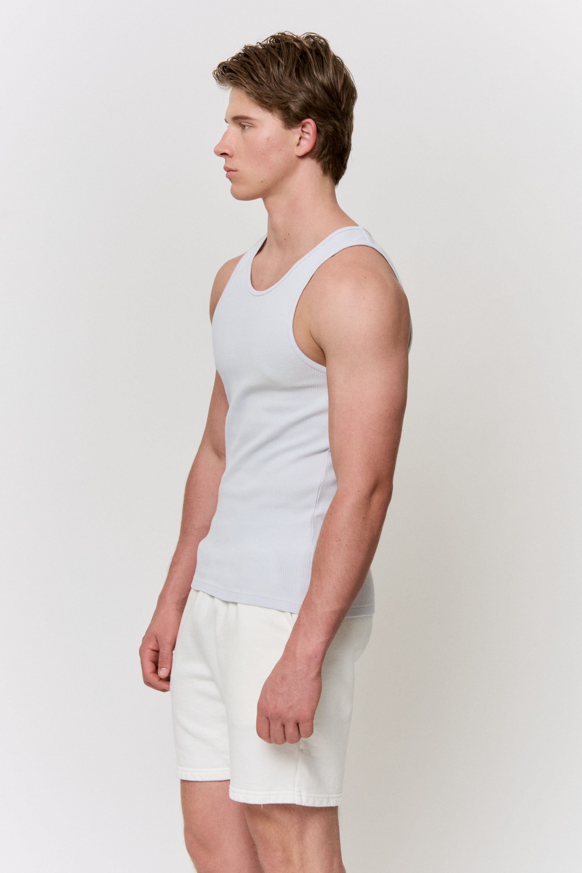 Red Cabbage-Dyed Waffle Tank-Top in naturally dyed fabric by AGA Nature