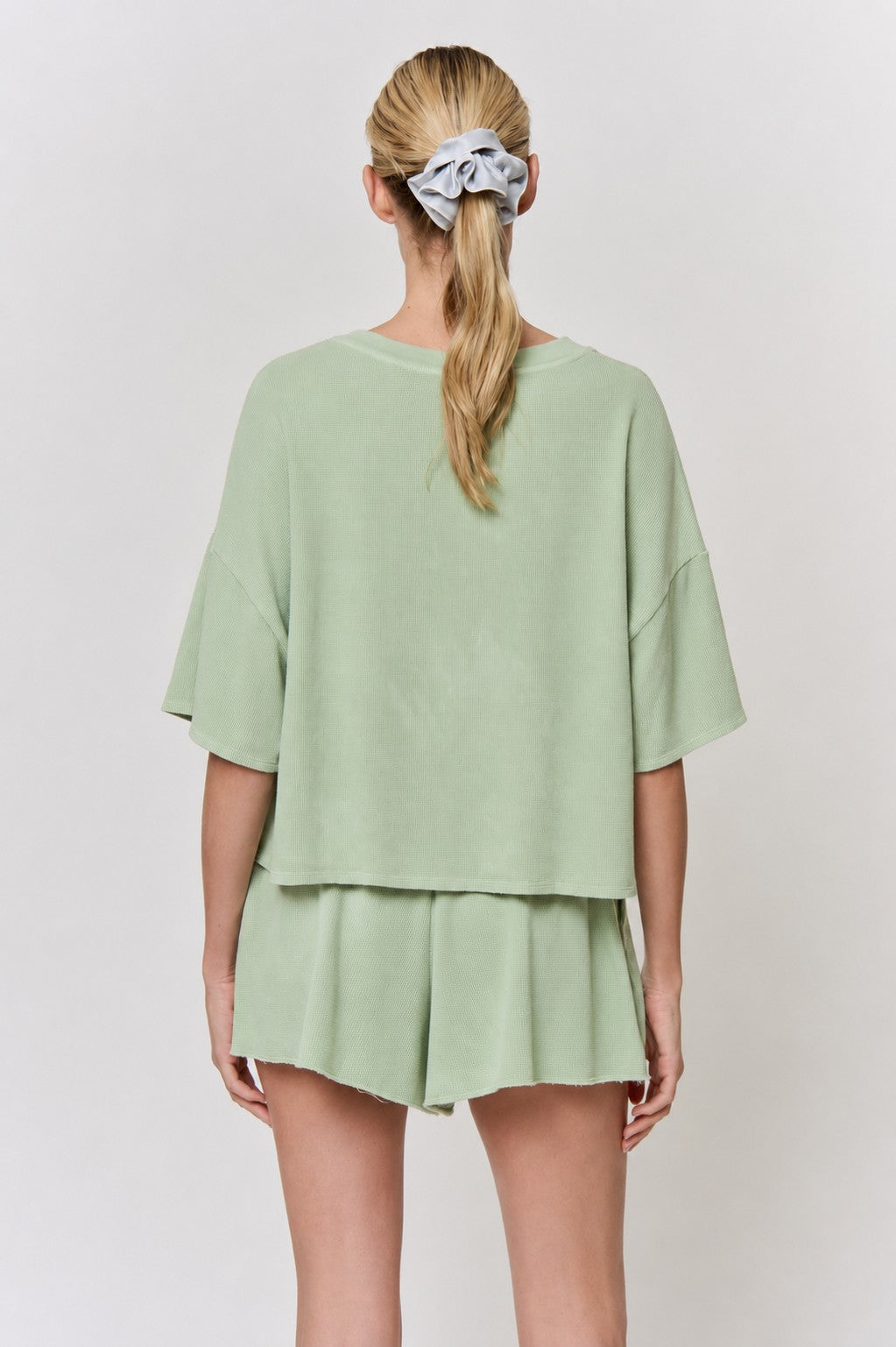 Mulberry-Dyed Waffle Short-Sleeve Top in naturally dyed fabric by AGA Nature