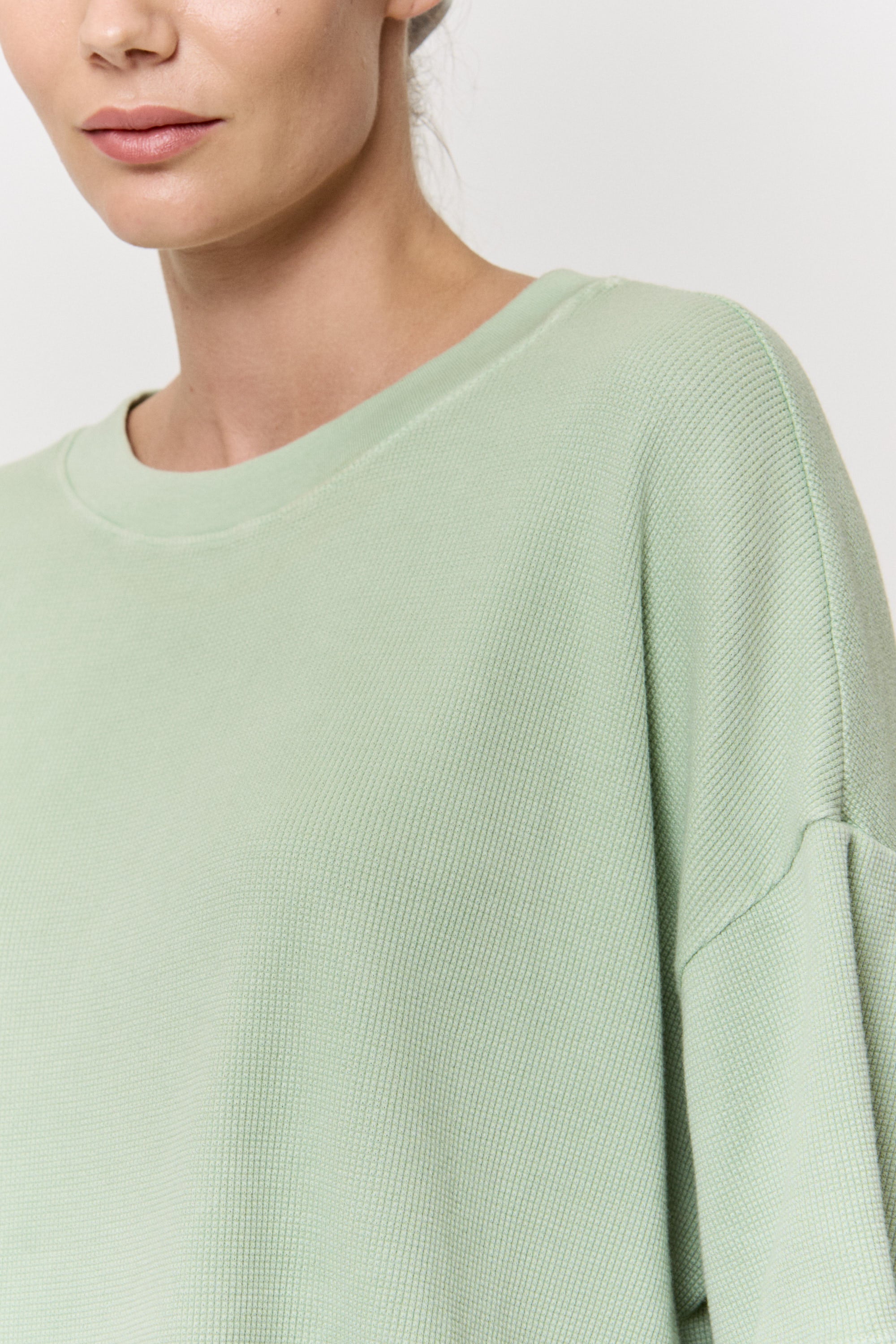 Mulberry-Dyed Waffle Short-Sleeve Top in naturally dyed fabric by AGA Nature