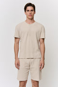 Walnut-Dyed Waffle Henley-Top