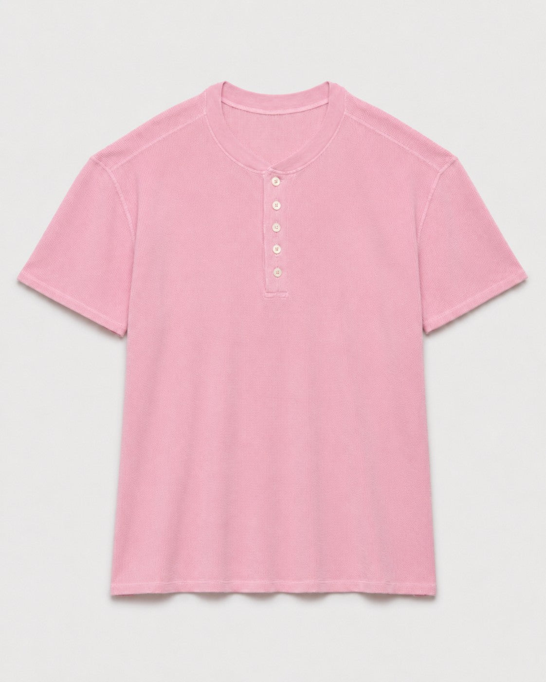 LAC-Dyed Waffle Henley-Top