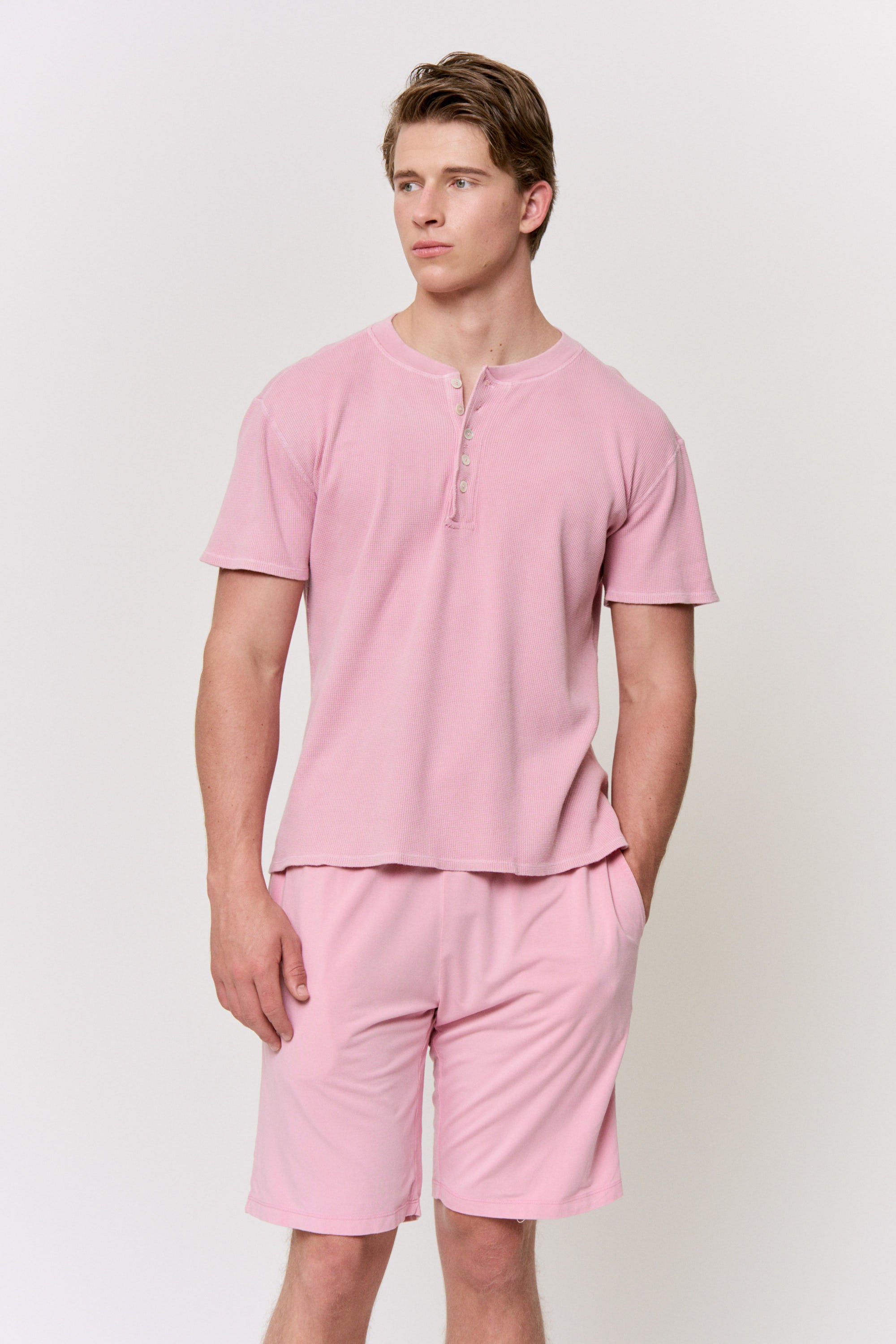 LAC-Dyed Waffle Henley-Top in naturally dyed fabric by AGA Nature