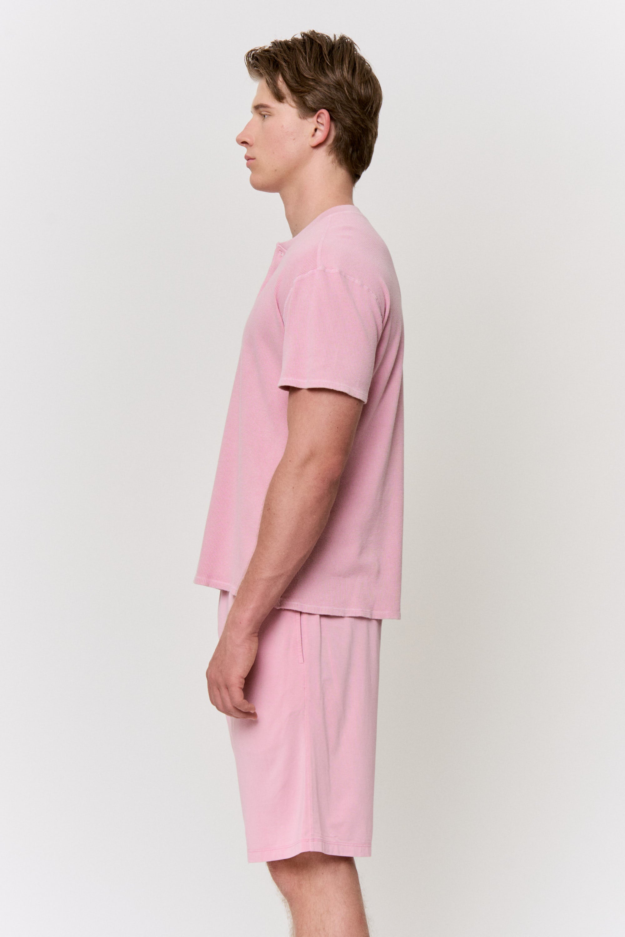 LAC-Dyed Waffle Henley-Top in naturally dyed fabric by AGA Nature