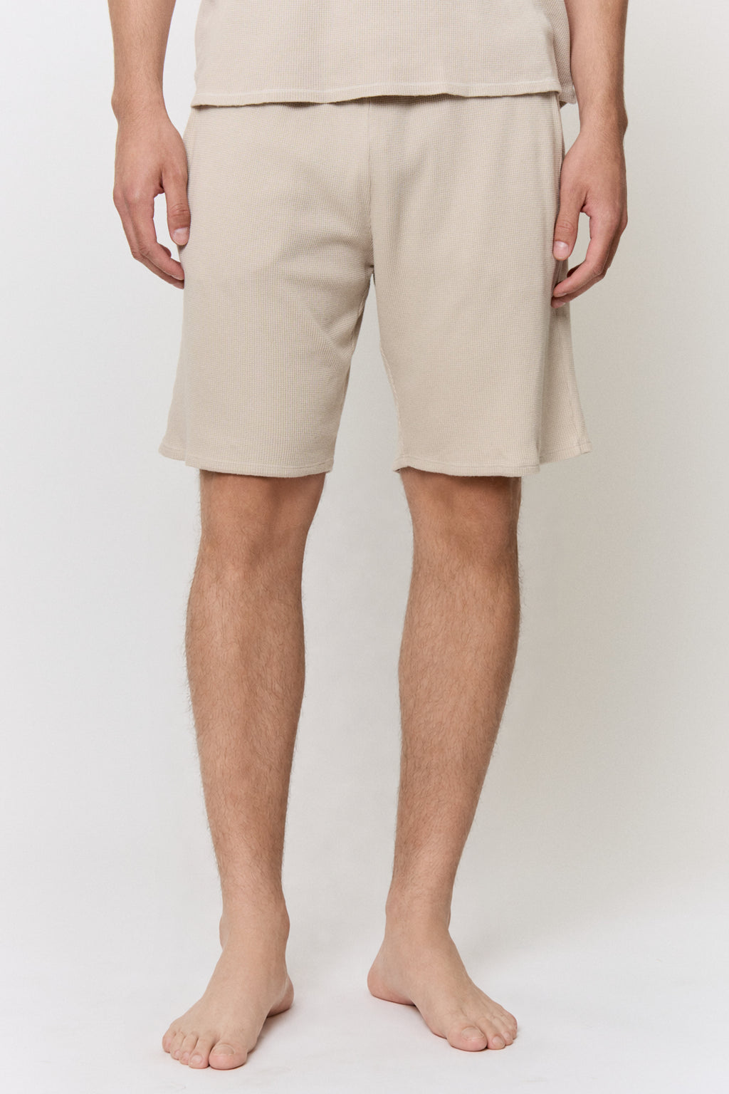 Walnut-Dyed Waffle Drawstring Short