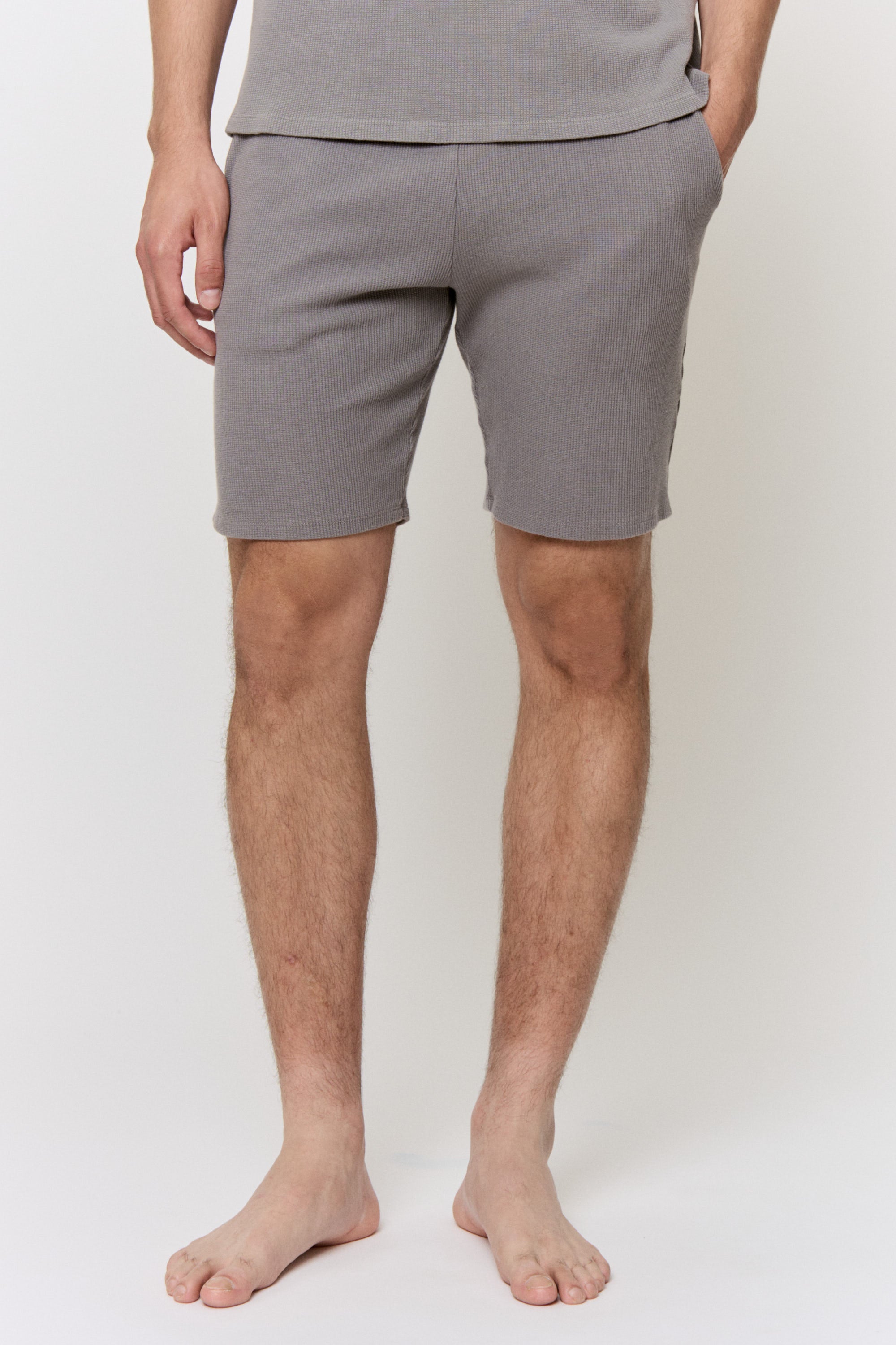 Myrobalan-Dyed Waffle Drawstring Short in naturally dyed fabric by AGA Nature