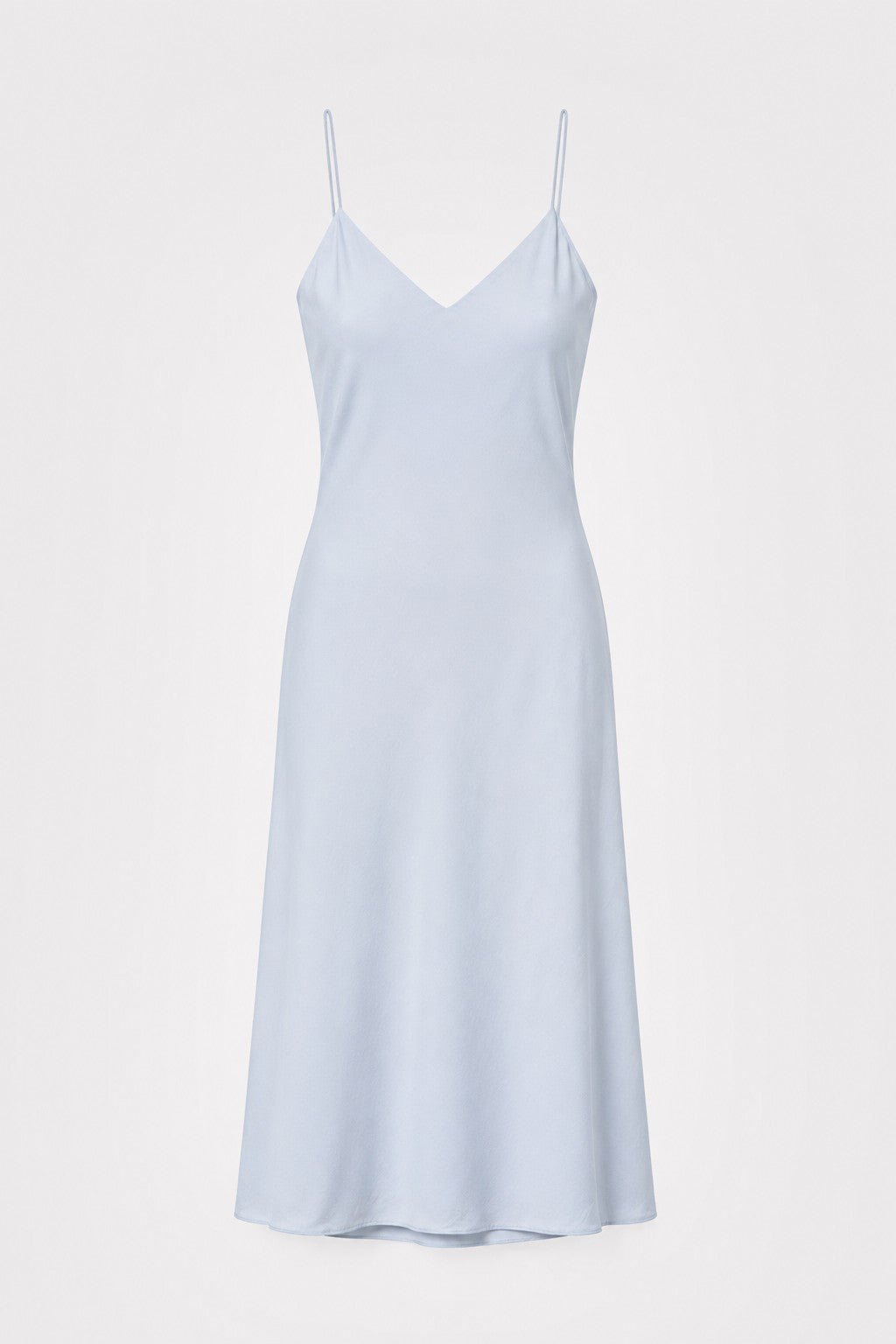 Red Cabbage-Dyed Silk Midi-Slip Dress