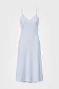 Red Cabbage-Dyed Silk Midi-Slip Dress