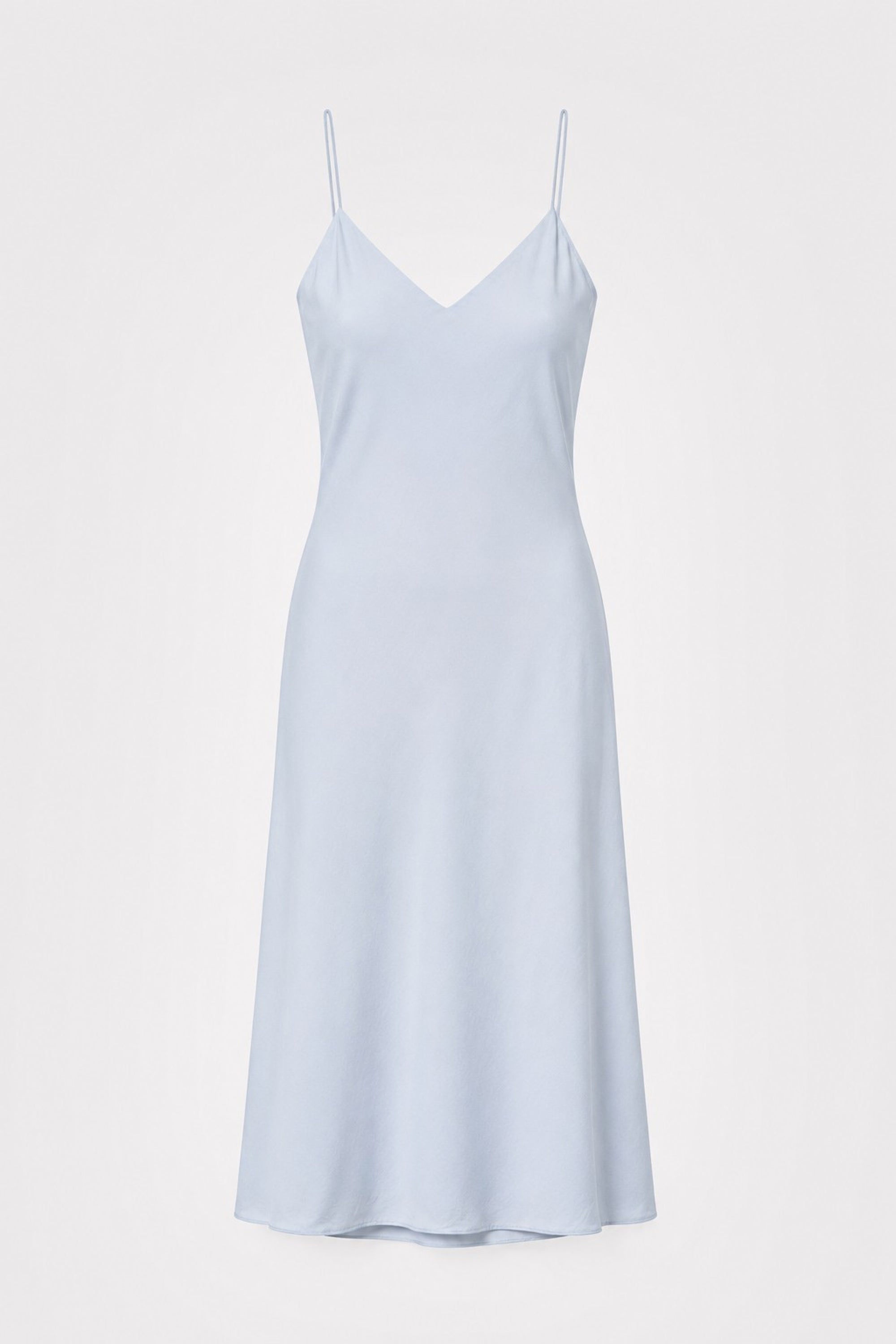Red Cabbage-Dyed Silk Midi-Slip Dress