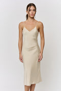 Pomegranate-Dyed 19mm Silk Midi-Slip Dress