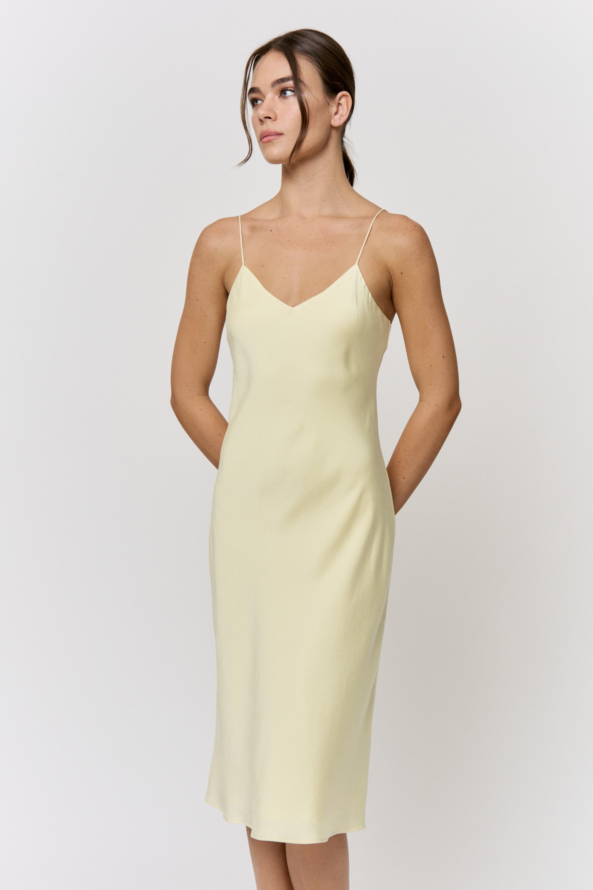 Red Onion-Dyed Silk Midi-Slip Dress in naturally dyed fabric by AGA Nature