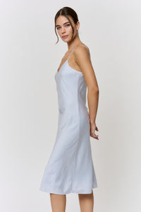Red Cabbage-Dyed Silk Midi-Slip Dress in naturally dyed fabric by AGA Nature