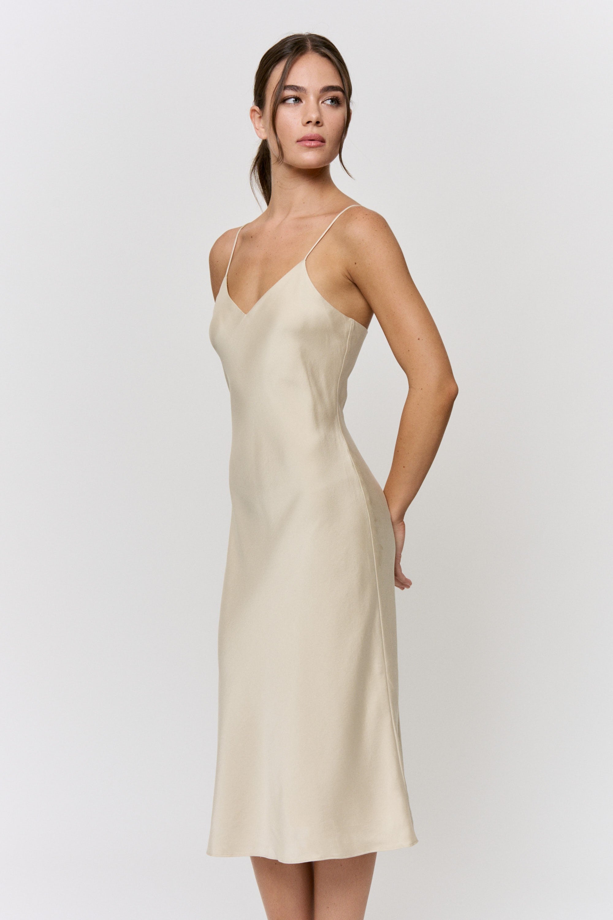 Pomegranate-Dyed 19mm Silk Midi-Slip Dress