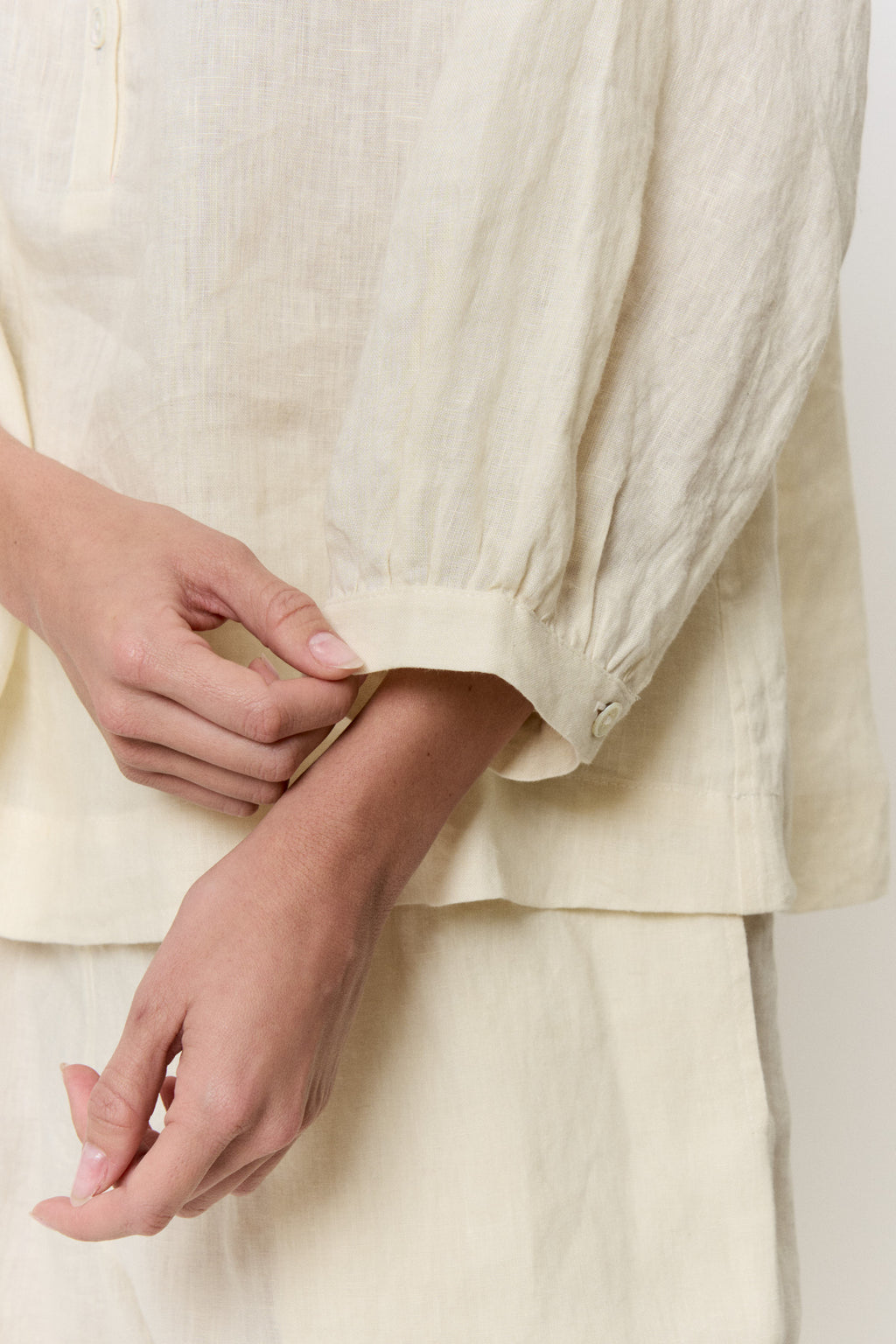 Pomegranate-Dyed Linen Top
