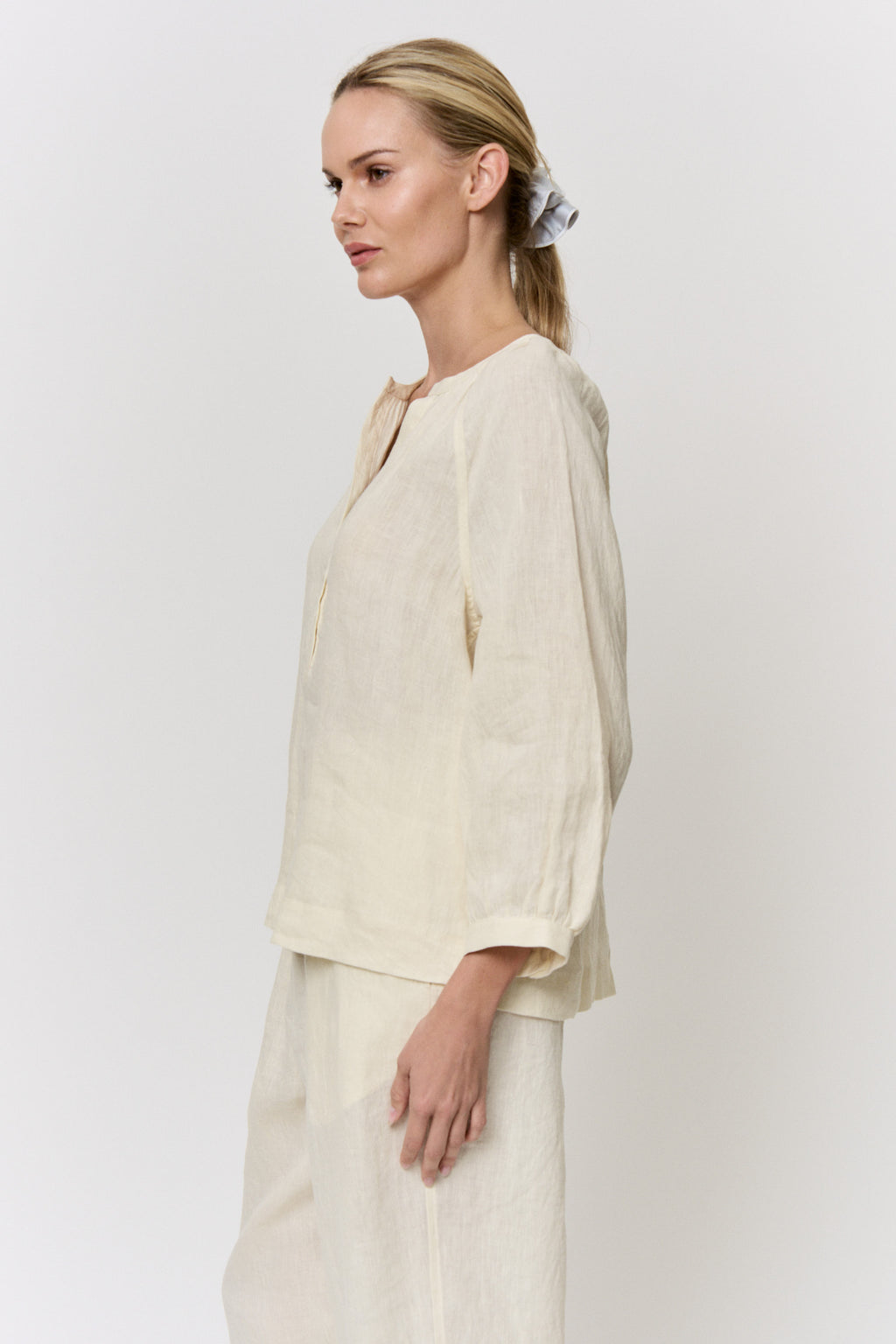 Pomegranate-Dyed Linen Top